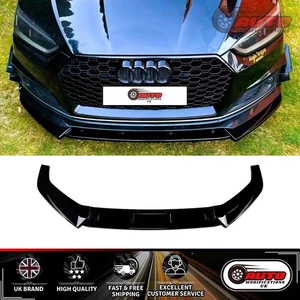 Audi A5 S5 S Line B9 Gloss Black Front Splitter Spoiler Lip Body Kit 2016-2021 - Picture 1 of 9