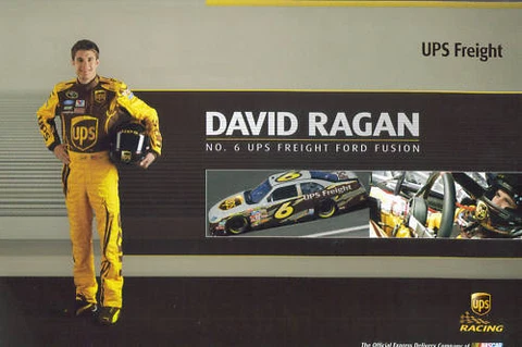 DAVID RAGAN 2010 UPS FREIGHT NASCAR POSTCARD #6 ROUSH Cover