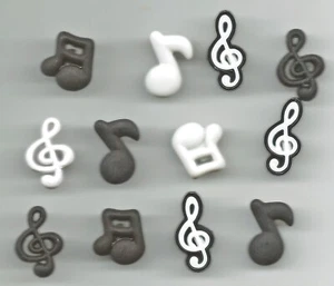 BOTONES DE NOTAS MUSICALES Banda de marcha Rock n Roll Libro de recortes Estampado de costura - Imagen 1 de 1