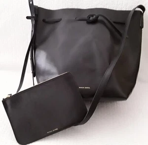 Mansur Gavriel Bucket Shoulder Bag Purse Tote Black Red w Wallet Makeup Clutch - Picture 1 of 20