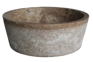 Brushed Natural Stone Vessel Sink in Noce Travertine - Picture 1 of 2