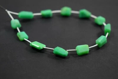 Genuine A++ Green Chalcedony Faceted Nugget 7.5" Untreated Gemstone Loose Beads - Image 1 of 4