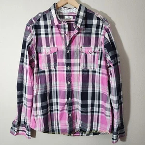 Jack & Jones Tok Collection Red Hawks Pink And Black Button Down - Picture 1 of 10