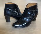 Madewell Milo Monkstrap Black Patent Leather Ankle Booties Size 8.5