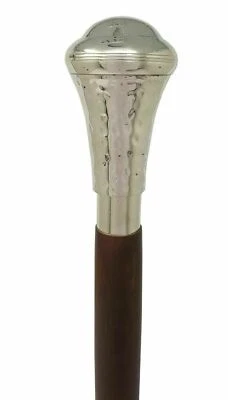 Bastone da passeggio stile testa a sfera in ottone argento vittoriano bastone... - Immagine 1 di 4