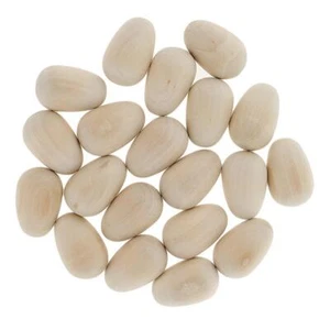 20 Pieces Simulation Unpainted Wooden Eggs 37mmx23mm DIY - Picture 1 of 7