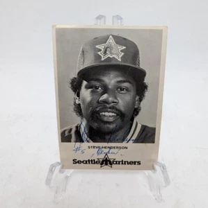 MLB Steve Henderson Autograph Photo Postcard Seattle Mariners - Picture 1 of 2