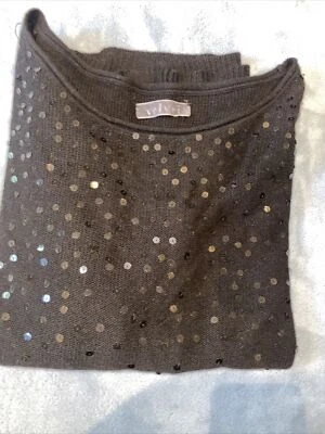 Suéter marca terciopelo seda y cachemir lentejuelas negro talla mediana nuevo con etiquetas Foto 1 de 4