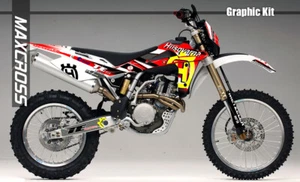MAXCROSS GRAPHICS DECALS FULL KIT FOR HUSAQVANA TE TC SMR WR CR 2005-2007 STD1 - Picture 1 of 3