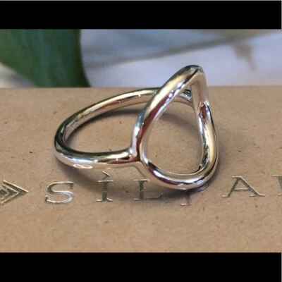 Silpada 925 Sterling Silver Karma Hallow Circular Cutout Ring R2932 Size 11 - Image 1 of 4