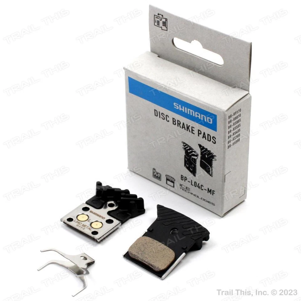 Shimano L04C-MF Disc Brake Pads and Springs - Metal Compound Finned Alloy and S