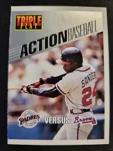 Tarjeta de béisbol Triple Play 1993 Deion Sanders acción #9 de 30 Braves - Imagen 1 de 2