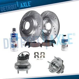 Front Drilled Rotors Brake Pads Wheel Hub Bearing for Pontiac G5 Pursuit Cobalt - Picture 1 of 7
