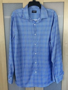 Chaps Herren Langarm Hemd mit Knopfleiste Gr. XL Freizeit blau kariert Stretch Büro - Bild 1 von 4