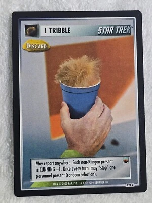 Star Trek CCG 1 TRIBBLE - Discard #121 2000 The Trouble With Tribbles NM - Image 1 of 4