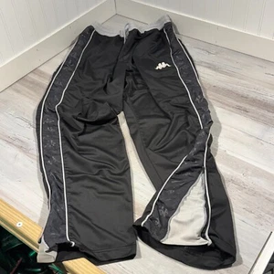Kappa Pants Youth Large Black Sweatpants Sports Track Drawstring Vintage - Picture 1 of 13