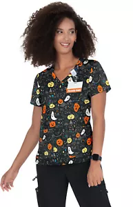 Blusa Médica Estampada Koi Leslie 384PR Nueva con Etiquetas - Imagen 1 de 6