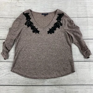 Suéter Adrienne Vittadini Vintage Mujer Talla X-Grande Ancho Cuello en V Camisa - Imagen 1 de 7