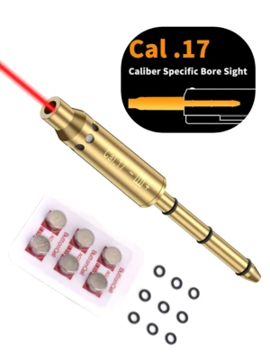 New Cal .17 Laser Bore Sight .17HMR Boresighter 17WSM Red Dot Laser Collimator - Image 1 of 4