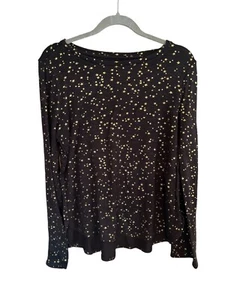 Mudd Girls Size 18.5 Black With Gold Stars Light Tunic Sweater- O - Picture 1 of 4