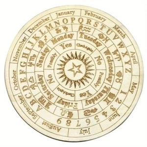 Planche Pendule Zodiaque Bois – Divination Wicca Astrologie Lune Étoile - Picture 1 of 4