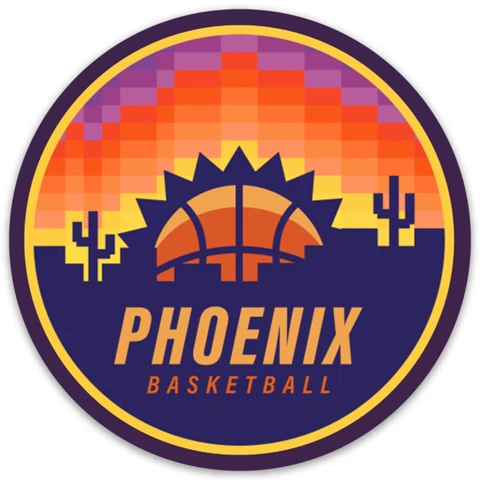 Phoenix Suns Basketball Horizon Cityscape Design logo type Die-cut Round MAGNET Cover