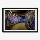Tulup Bild MDF-gerahmte Wand-Dekor 70x50cm Bild Zimmer Graffiti in der U-Bahn