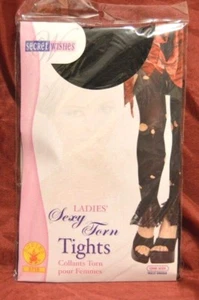 Sexy medias rasgadas negras Secret Wishes para dama talla única 90-160 libras (F17) - Imagen 1 de 2