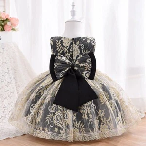Baby Girl Dresses Party and Wedding Princess Sequin Lace Mesh Birthday Prom Gown - Picture 1 of 30