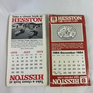 Hesston Advertising Calendar Notepads 1979 Forage Harvester 1984 Rodeo Buckle - Picture 1 of 10