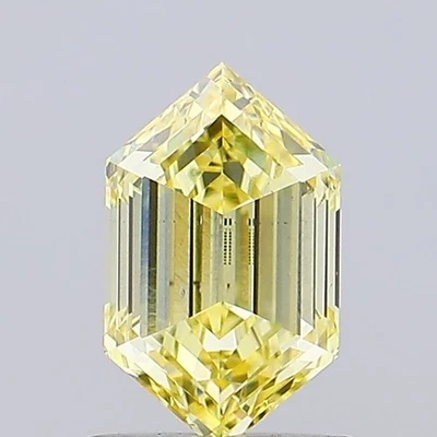 Hexagonal 1.01ct Fancy  Yellow VS2 CVD IGI Certified Loose Lab Grown Diamond - Image 1 of 3