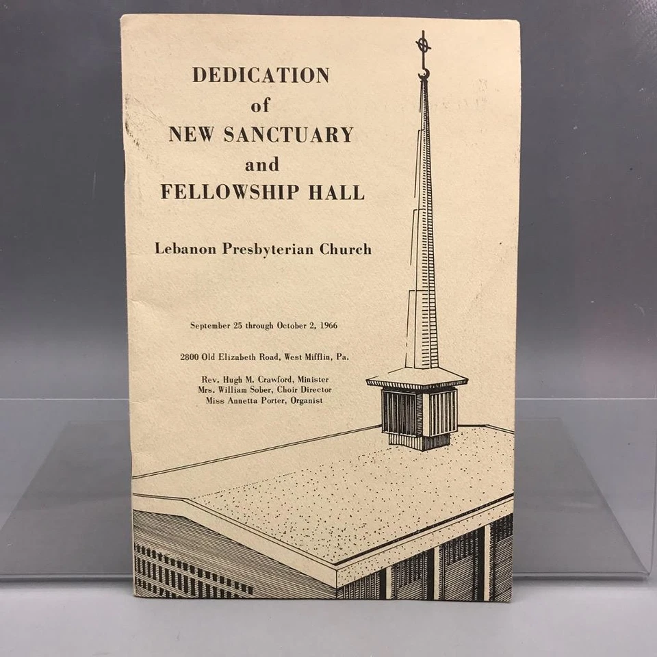 Lebanon Presbyterian Church Dedication Program 1966 Pittsburgh - Image 1 of 1