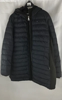 Calvin Klein Men Black Packable Hooded Down Puffer Coat Jacket Size 2X MSRP $226 - Image 1 of 4