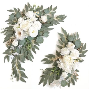 Faux Arch Flower Swag Set of 2 for Wedding Welcome Signs Floral Swag Wedding ... - Picture 1 of 7