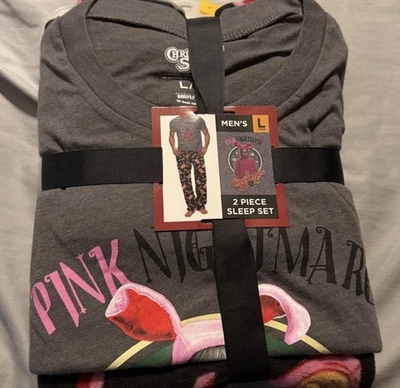 A Christmas Story Pink Nightmare 2 Piece Sleep Set Men's LARGE Shirt Pajama Pant - Image 1 of 3