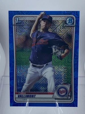 2020 Bowman Chrome Chris Vallimont 1st Blue Mojo /150 #BCP-78 Twins 012/150 - Image 1 of 3