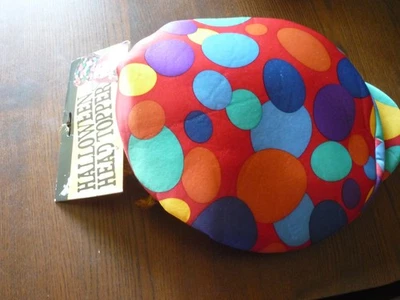 KALLOWEEN Clown Hat - Red Polka Dot-WITH HAIR--NWT - Image 1 of 3