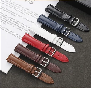 Correa de reloj de cuero genuino unisex correa de reloj pulsera de repuesto 12-24 mm - Imagen 1 de 23