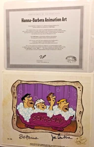 Rare Hanna Barbera Flintstones HC Cel #1/30 Soft Soap Hand Signed Cel - Picture 1 of 9
