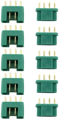 5 Pairs MPX Male-Female Connectors for RC Lipo Batteries - High Quality Green - Image 1 of 4