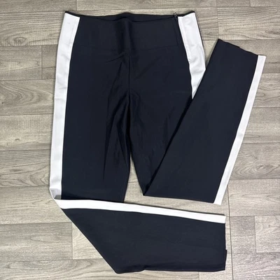 Athleta Black White Tuxedo Stripe High Rise Interstellar Tight Pants sz 6P - Image 1 of 4