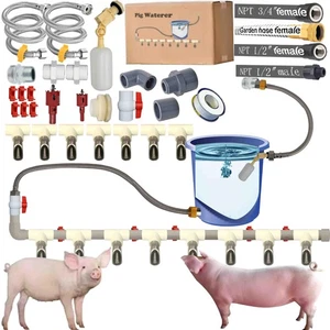 Komplettset Rohrleitung Edelstahl Schweine Tränkeanlage, Schweine Tränke Nippel... - Bild 1 von 7