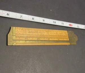 Vintage Lufkin No. 372 (36 1/2) Boxwood & Brass Rule & Caliper USA - Picture 1 of 6