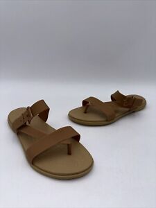 Crocs Women's Tulum Toe Post Sandal Slide Tan Nude Size 9 M