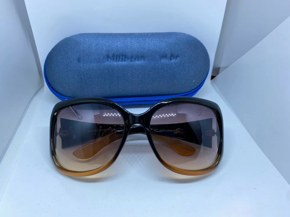 Vintage 90s GUCCI Tortoise Brown Sunglasses 58-18-122 p1007 g/577 Italy - Image 1 of 4