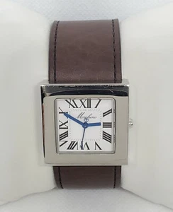 Ladies Moschino Time 4 Peace Square Brown Leather Band Analog Watch D8 - Picture 1 of 12