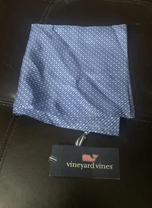 NWT Vineyard Vines Micro Sailfish Silk Pocket Square 16” x 16” Blue Stripes O8 - Picture 1 of 8