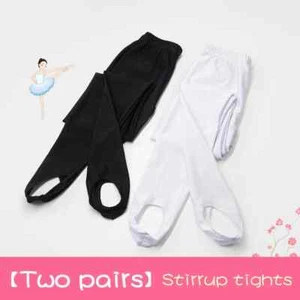 Pantimedias Danza Ballet Medias 2 Piezas Blanco/Negro Mujeres Niñas Estribo Pantalones - Imagen 1 de 16