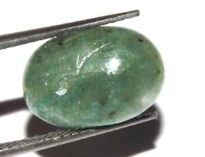 5.70 cts 100% Natural Untreated Green Zambian Emerald Cabochon Gemstone #aec32