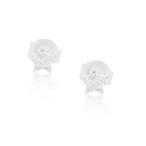 Pendientes con tachuelas de platino 950 de 0,08 quilates con forma de estrella de diamantes naturales - para regalar  - Imagen 1 de 5